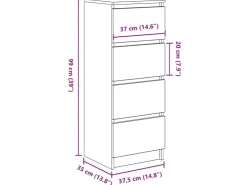 vidaXL Sideboard Artisan-Eiche 37,5x35x99 cm Holzwerkstoff 861705* Sideboards