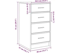 vidaXL Sideboard Artisan-Eiche 40 x 41 x 75 cm Holzwerkstoff 865063* Sideboards
