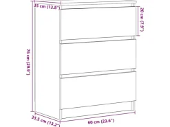 vidaXL Sideboard Artisan-Eiche 60x35x76 cm Holzwerkstoff 862492