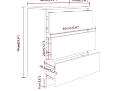 vidaXL Sideboard 60x35x76 cm Holzwerkstoff 801386* Sideboards
