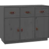 vidaXL Sideboard Grau 100x40x75 cm Massivholz Kiefer 820149* Sideboards