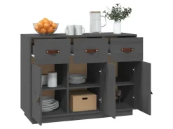 vidaXL Sideboard Grau 100x40x75 cm Massivholz Kiefer 820149* Sideboards