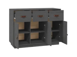 vidaXL Sideboard Grau 100x40x75 cm Massivholz Kiefer 820149* Sideboards