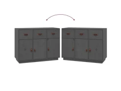 vidaXL Sideboard Grau 100x40x75 cm Massivholz Kiefer 820149* Sideboards