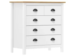 vidaXL Sideboard Hill Weiß 79x40x80 cm Massivholz Kiefer 288918* Sideboards