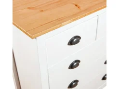 vidaXL Sideboard Hill Weiß 79x40x80 cm Massivholz Kiefer 288918* Sideboards