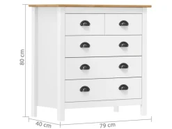 vidaXL Sideboard Hill Weiß 79x40x80 cm Massivholz Kiefer 288918* Sideboards