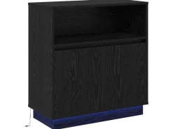vidaXL Sideboard mit LED Schwarz Eichen-Optik 71 x 34,5 x 75 cm 869651* Kommode