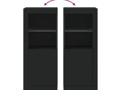 vidaXL Sideboard mit LED-Leuchten Schwarz 41x37x100 cm 836645* Kommode