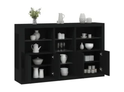 vidaXL Sideboard mit LED-Leuchten Schwarz 162x37x100 cm 3209171