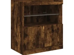 vidaXL Sideboard mit LED-Leuchten Räuchereiche 60x37x67 cm 836655* Sideboards