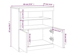 vidaXL Sideboard mit LED-Leuchten Räuchereiche 60x37x67 cm 836655* Sideboards