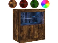 vidaXL Sideboard mit LED-Leuchten Räuchereiche 60x37x67 cm 836655* Sideboards
