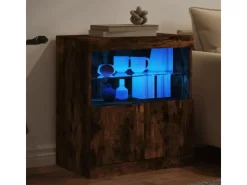 vidaXL Sideboard mit LED-Leuchten Räuchereiche 60x37x67 cm 836655* Sideboards