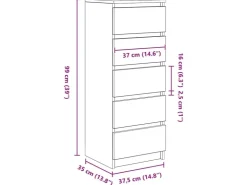 vidaXL Sideboard mit Schubladen Artisan-Eiche 37,5x35x99 cm 861768* Kommode