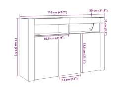 vidaXL Sideboard 116 x 30 x 75 cm Holzwerkstoff 3333877