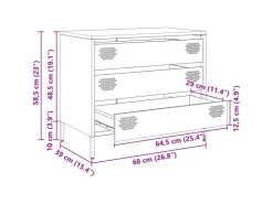 vidaXL Sideboard 68x39x58,5 cm Kaltgewalzter Stahl 851292