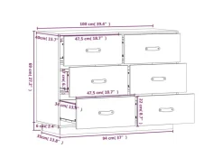 vidaXL Sideboard 100x40x75 cm Massivholz Kiefer 820146