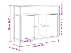 vidaXL Sideboard 100x35x80 cm Holzwerkstoff 835499* Sideboards