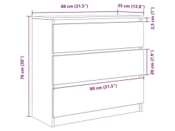 vidaXL Sideboard Schwarz Eichen-Optik 80x35x76 cm Holzwerkstoff 861734* Kommode
