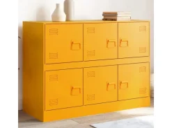 vidaXL Sideboard Senf 99x39x73 cm Stahl 841796
