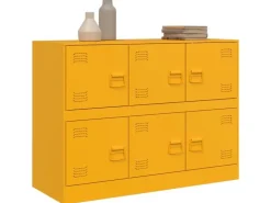 vidaXL Sideboard Senf 99x39x73 cm Stahl 841796
