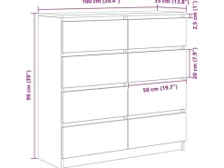 vidaXL Sideboard Sonoma-Eiche 100x35x99 cm Holzwerkstoff 3328491* Sideboards