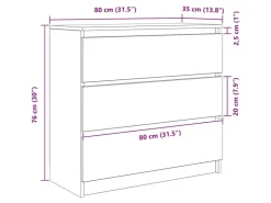 vidaXL Sideboard Sonoma-Eiche 80x35x76 cm Holzwerkstoff 861735