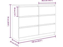 vidaXL Sideboard 100x35x76 cm Holzwerkstoff 3328498