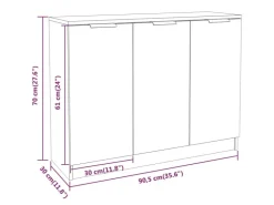 vidaXL Sideboard Weiß 90,5x30x70 cm Holzwerkstoff 811187