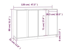 vidaXL Sideboard 120x35x80 cm Massivholz Kiefer 814494* Sideboards|Kommode
