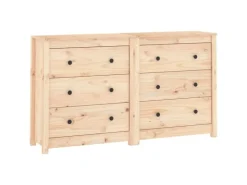 vidaXL Sideboard 140x35x80 cm Massivholz Kiefer 3114079* Sideboards|Kommode