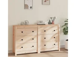 vidaXL Sideboard 140x35x80 cm Massivholz Kiefer 3114079* Sideboards|Kommode