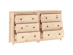 vidaXL Sideboard 140x35x80 cm Massivholz Kiefer 3114079* Sideboards|Kommode