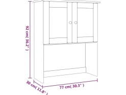 vidaXL Sideboard-Aufsatz ALTA 77x30x92 cm Massivholz Kiefer 353946