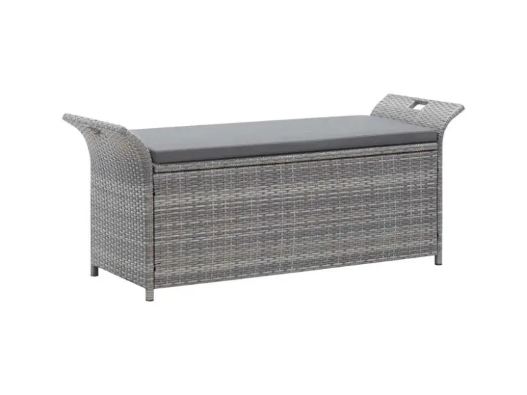 vidaXL Sitzbank mit Stauraum und Kissen 138 cm Poly Rattan 45809