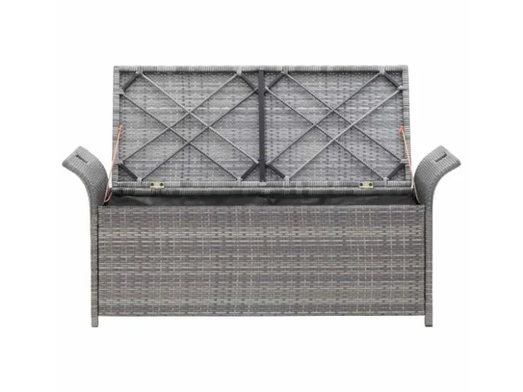 vidaXL Sitzbank mit Stauraum und Kissen 138 cm Poly Rattan 45809