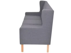 vidaXL 3-Sitzer Sofa Stoff Grau* Sofas