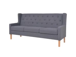 vidaXL 3-Sitzer Sofa Stoff Grau* Sofas