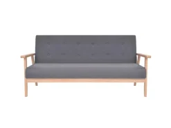 vidaXL 3-Sitzer Sofa Stoff Dunkelgrau Modell 3* Sofas