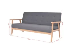 vidaXL 3-Sitzer Sofa Stoff Dunkelgrau Modell 3* Sofas