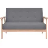 vidaXL 2-Sitzer Sofa Stoff Dunkelgrau Modell 3* Sofas