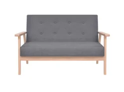 vidaXL 2-Sitzer Sofa Stoff Dunkelgrau Modell 3* Sofas