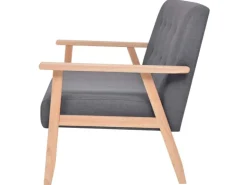 vidaXL 2-Sitzer Sofa Stoff Dunkelgrau Modell 3* Sofas