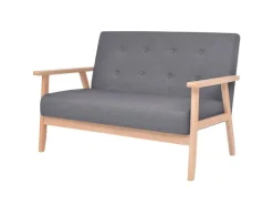 vidaXL 2-Sitzer Sofa Stoff Dunkelgrau Modell 3* Sofas