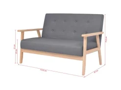 vidaXL 2-Sitzer Sofa Stoff Dunkelgrau Modell 3* Sofas