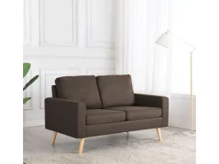 vidaXL 2-Sitzer-Sofa Braun Stoff* Sofas