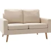 vidaXL 2-Sitzer-Sofa Creme Stoff