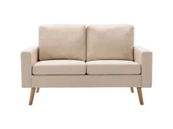 vidaXL 2-Sitzer-Sofa Creme Stoff
