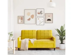 vidaXL 2-Sitzer-Sofa Gelb 140 cm Samt 2153265* Sofas